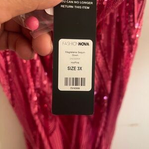Fashion Nova Vibrant Pink Sequin Dress